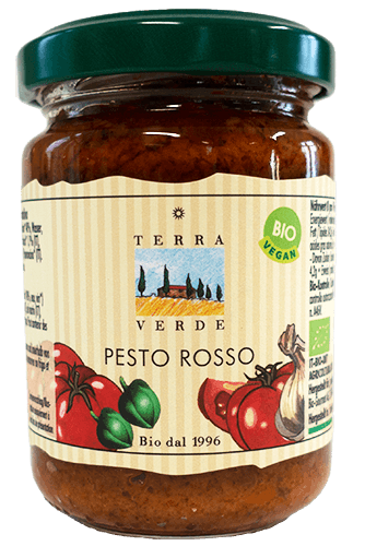 Terra Verde: Bio Pesto rosso mit Tomaten und Peperoncino, pikant
