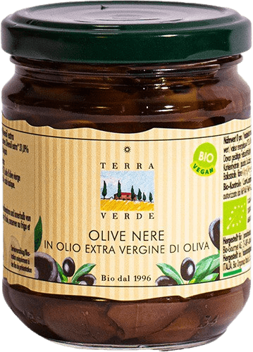 Terra Verde: Schwarze Bio Oliven entsteint in Olivenöl